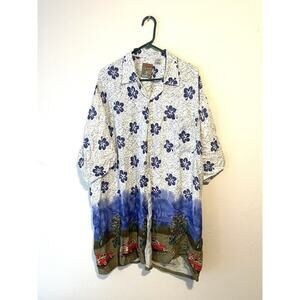 VTG Pineapple Connection Hawaiian Tropical Mens Small Button‎ Up Shirt 2XT
